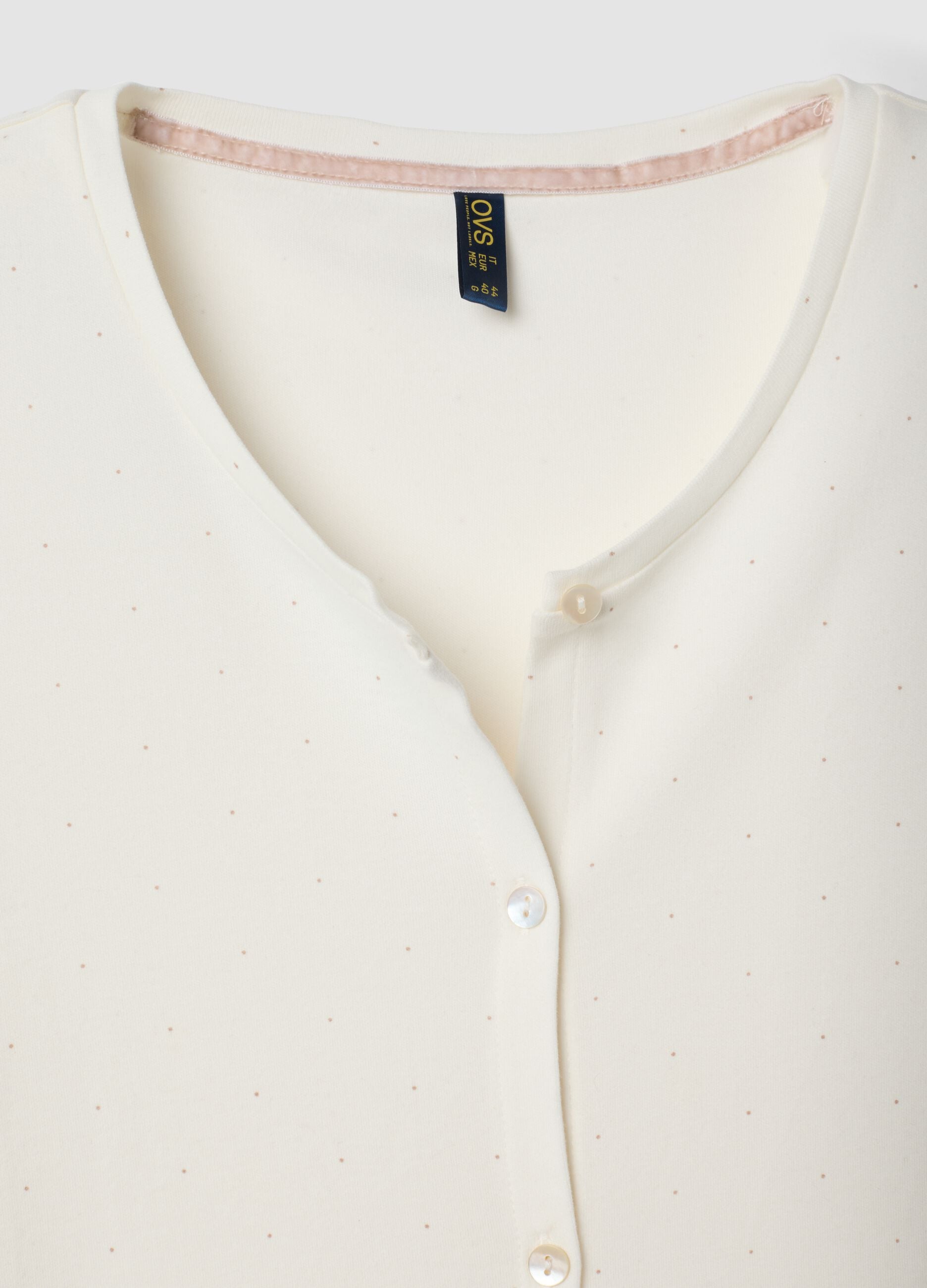 Camicia da notte bianca girocollo in puro cotone organico