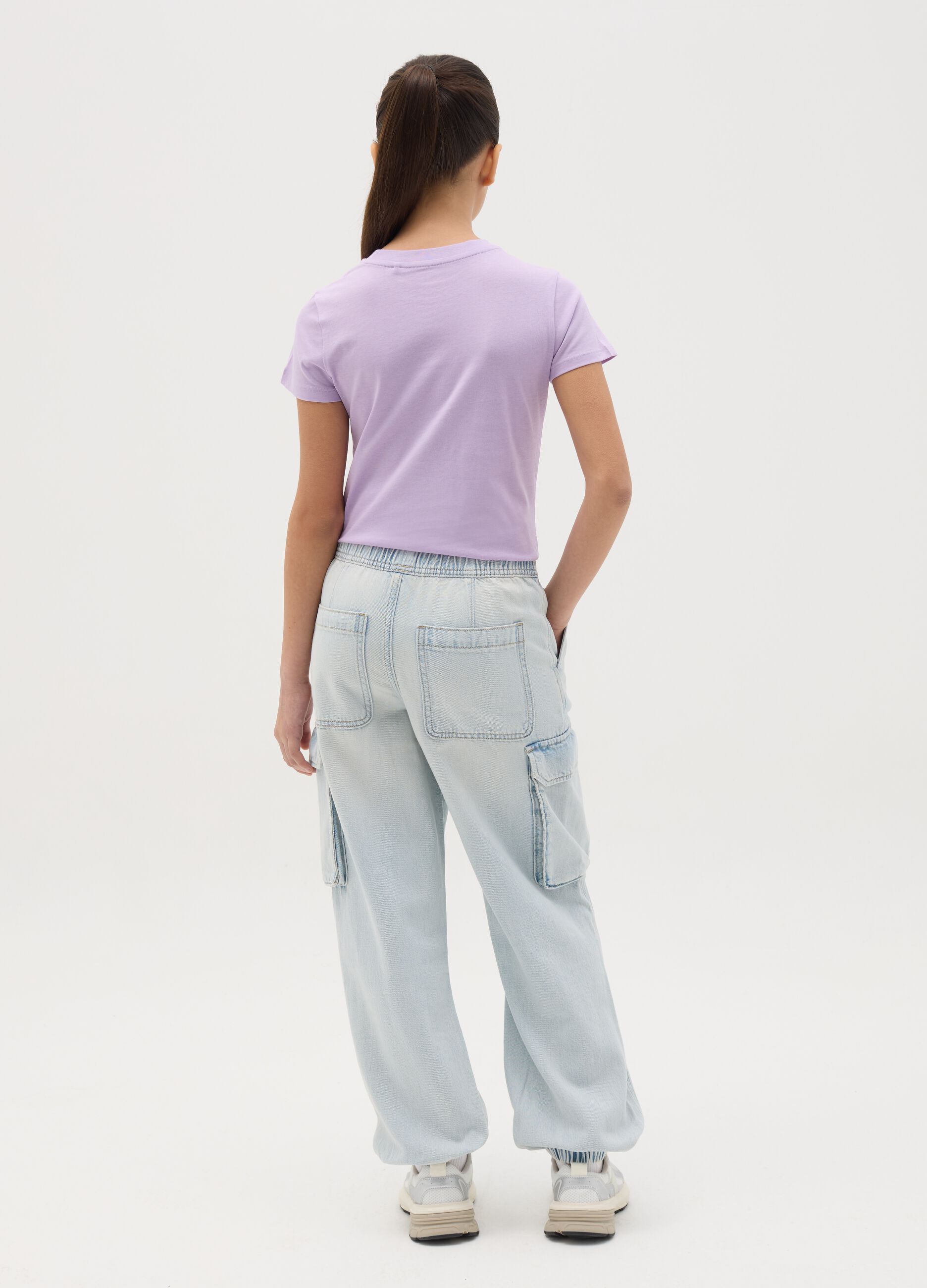 Joggers parachute in denim 