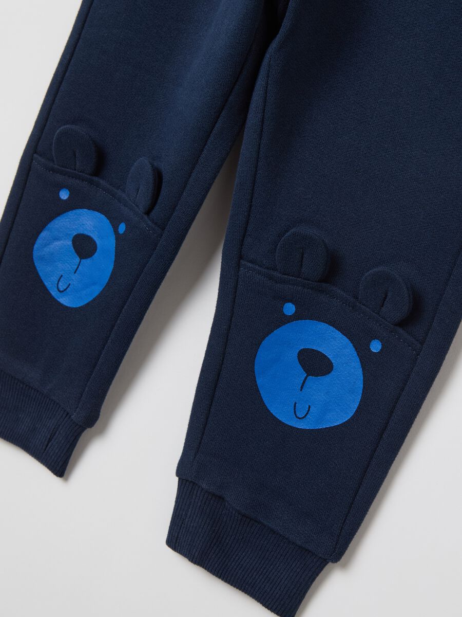 Joggers with drawstring and teddy bear print_2