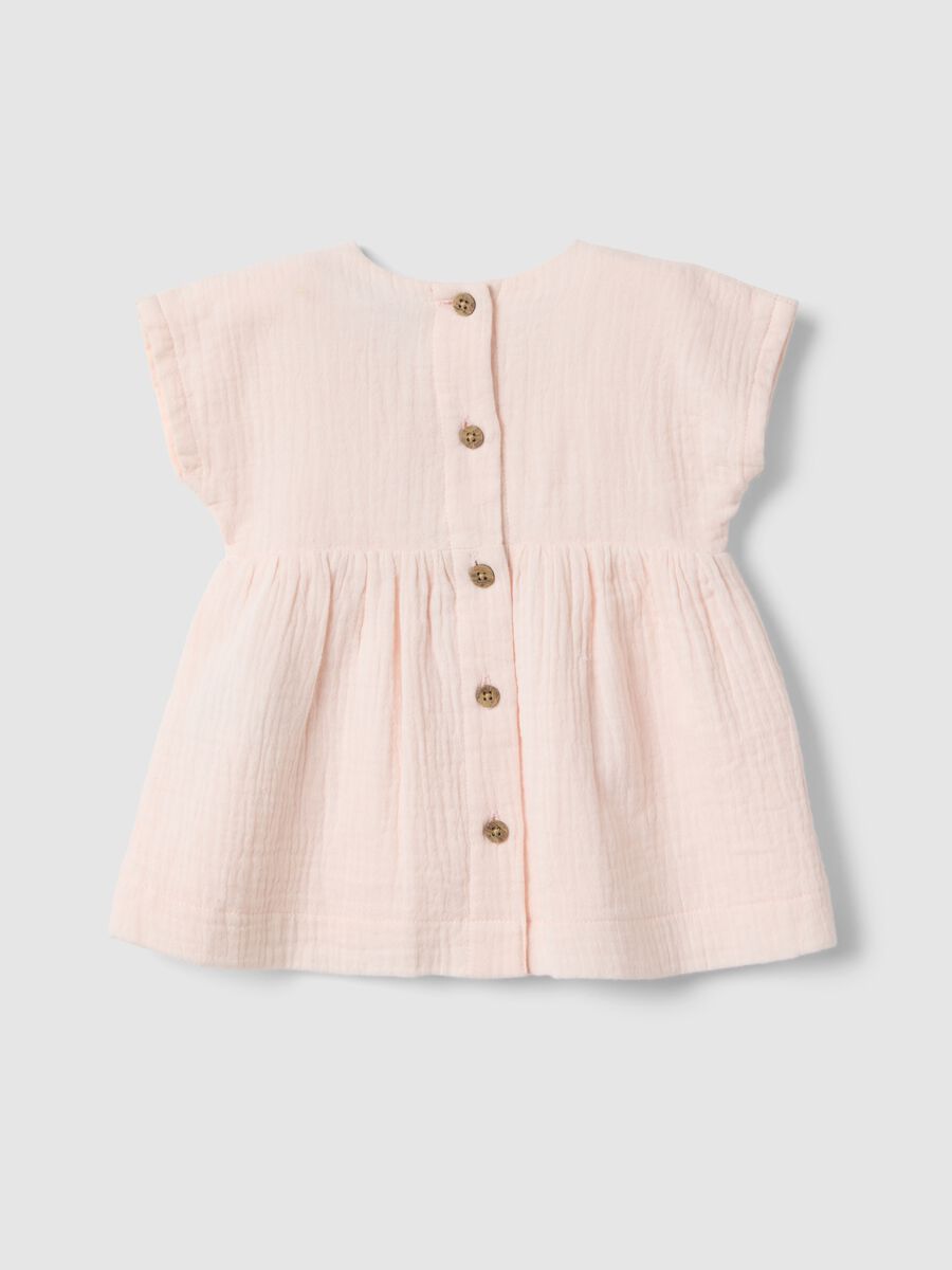 Abito in puro cotone rosa da neonata regular fit_1