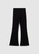 Girls' Black Cotton Blend Flare Trousers_1
