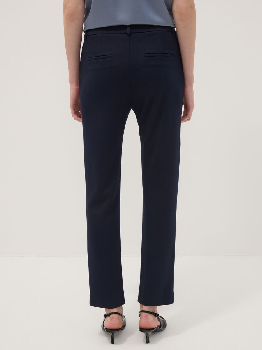 Pantaloni blu in viscosa elasticizzato_2