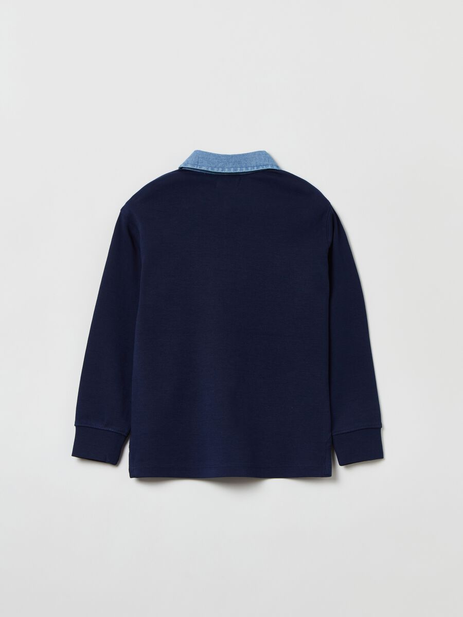 Polo a maniche lunghe con patch boucle_4