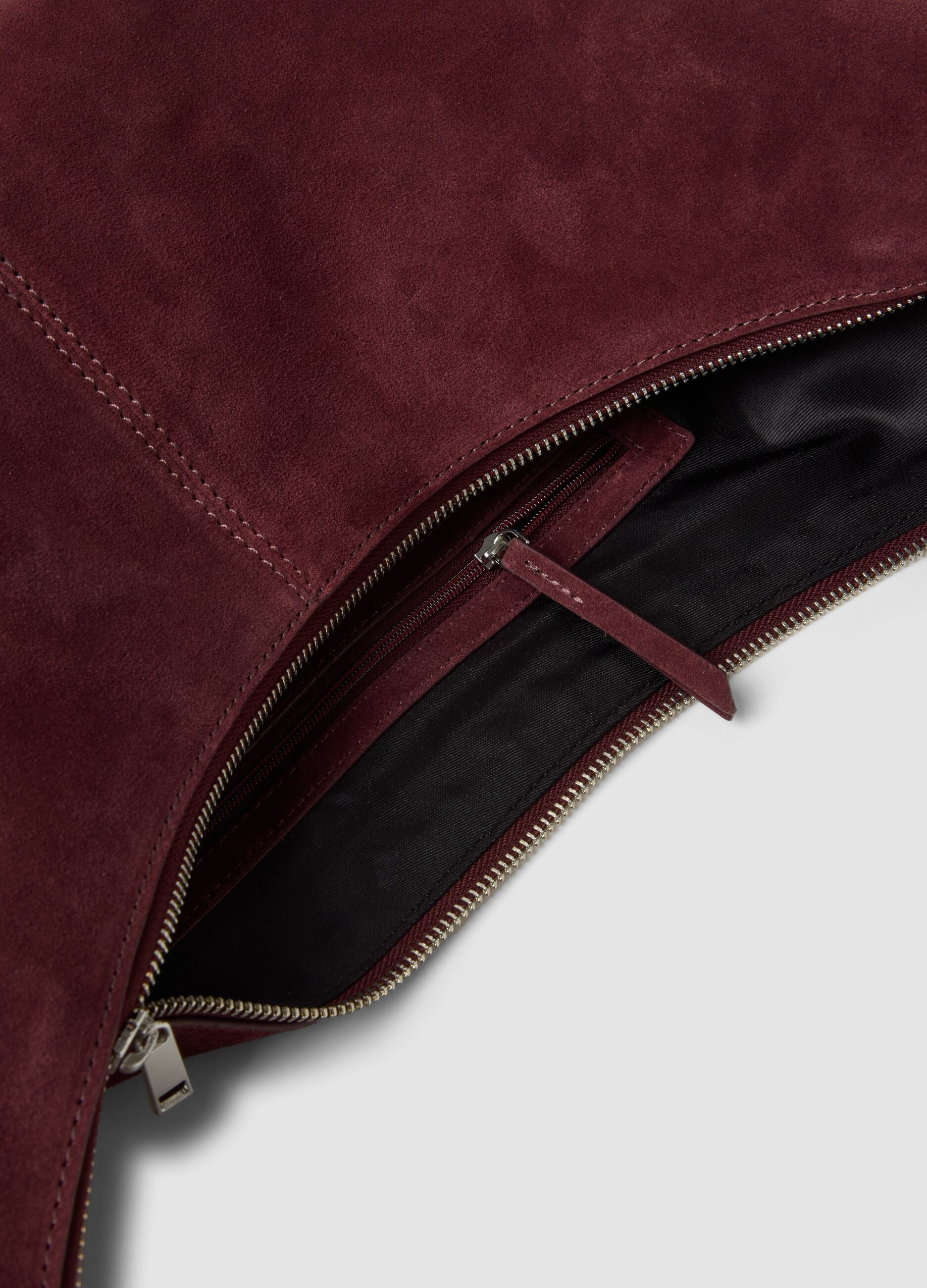 Red genuine leather shoulder bag
