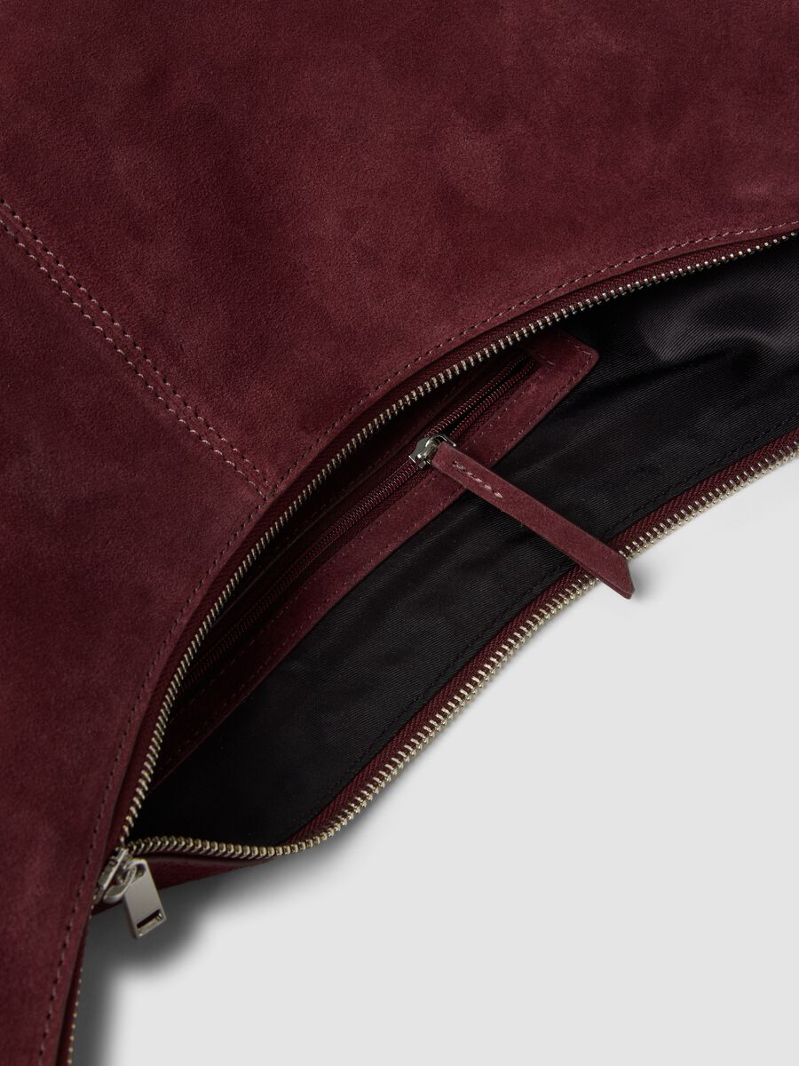 Red genuine leather shoulder bag_2