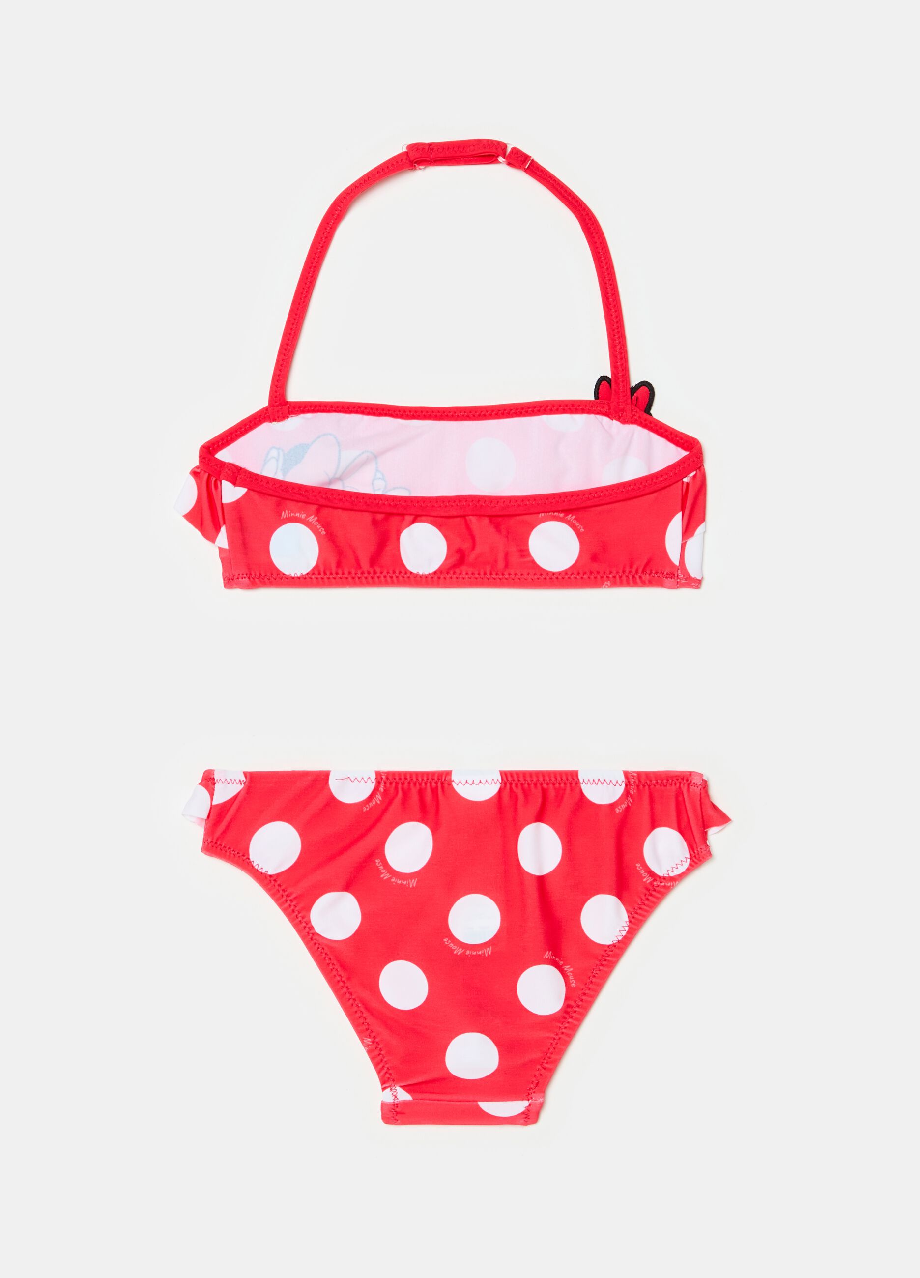 Bikini fantasia polka dots con stampa Minnie