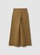 Brown stretch cotton wide-leg trousers_6