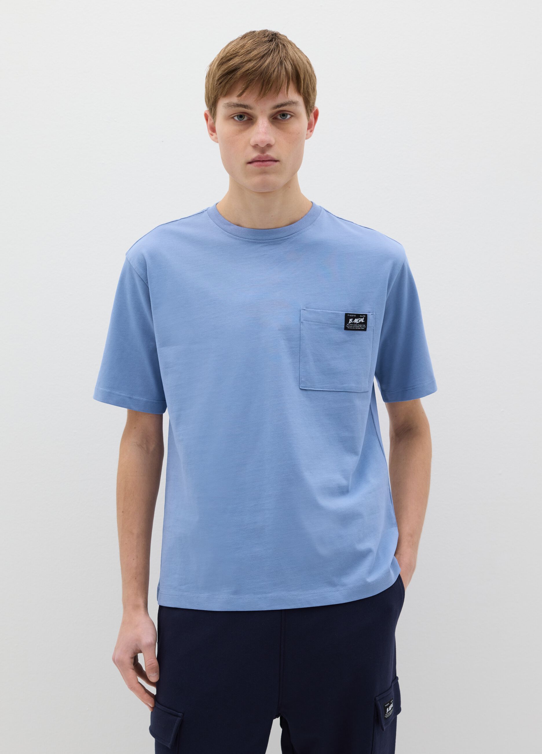 Cotton T-shirt with pocket