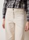 Beige stretch cotton straight fit trousers_3