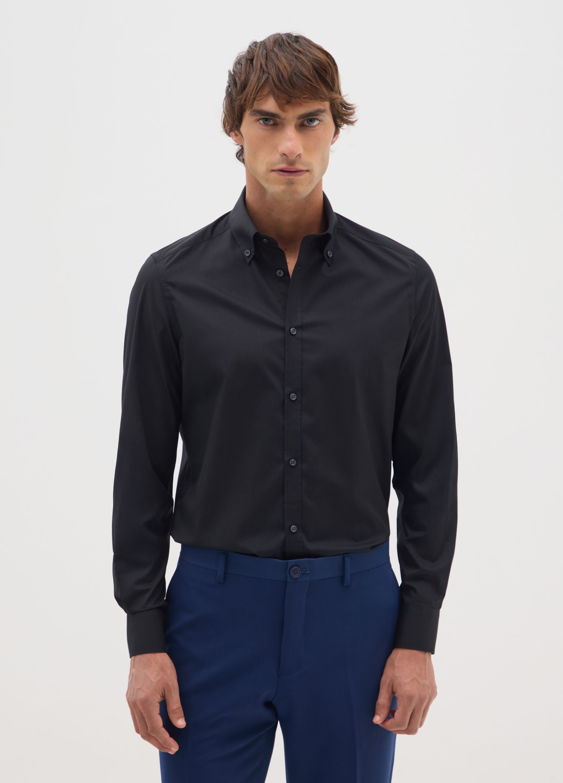 Black slim fit shirt