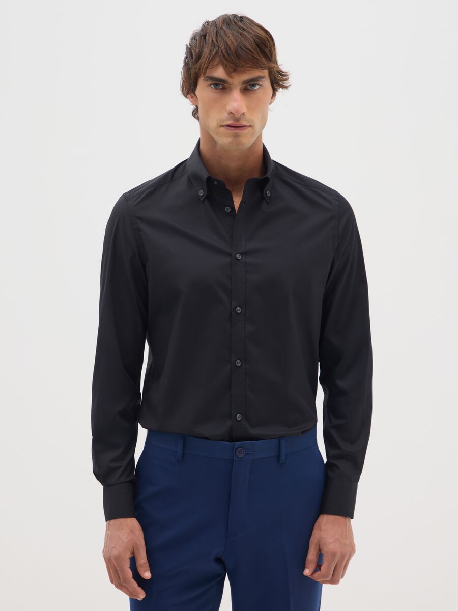 Black slim fit shirt_0