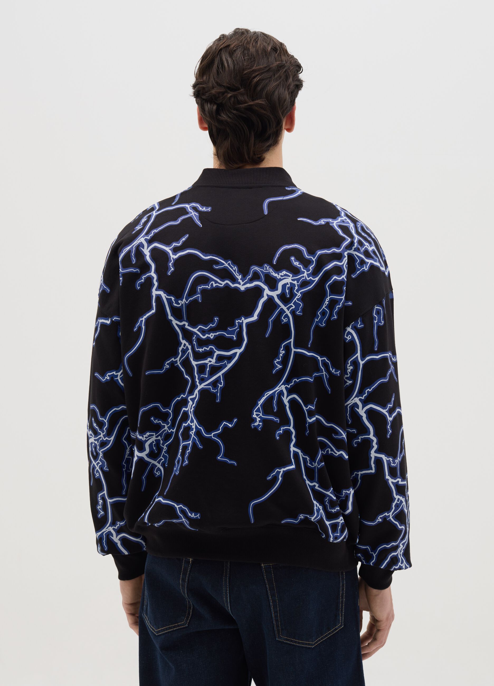 Black sweatshirt with lightning print