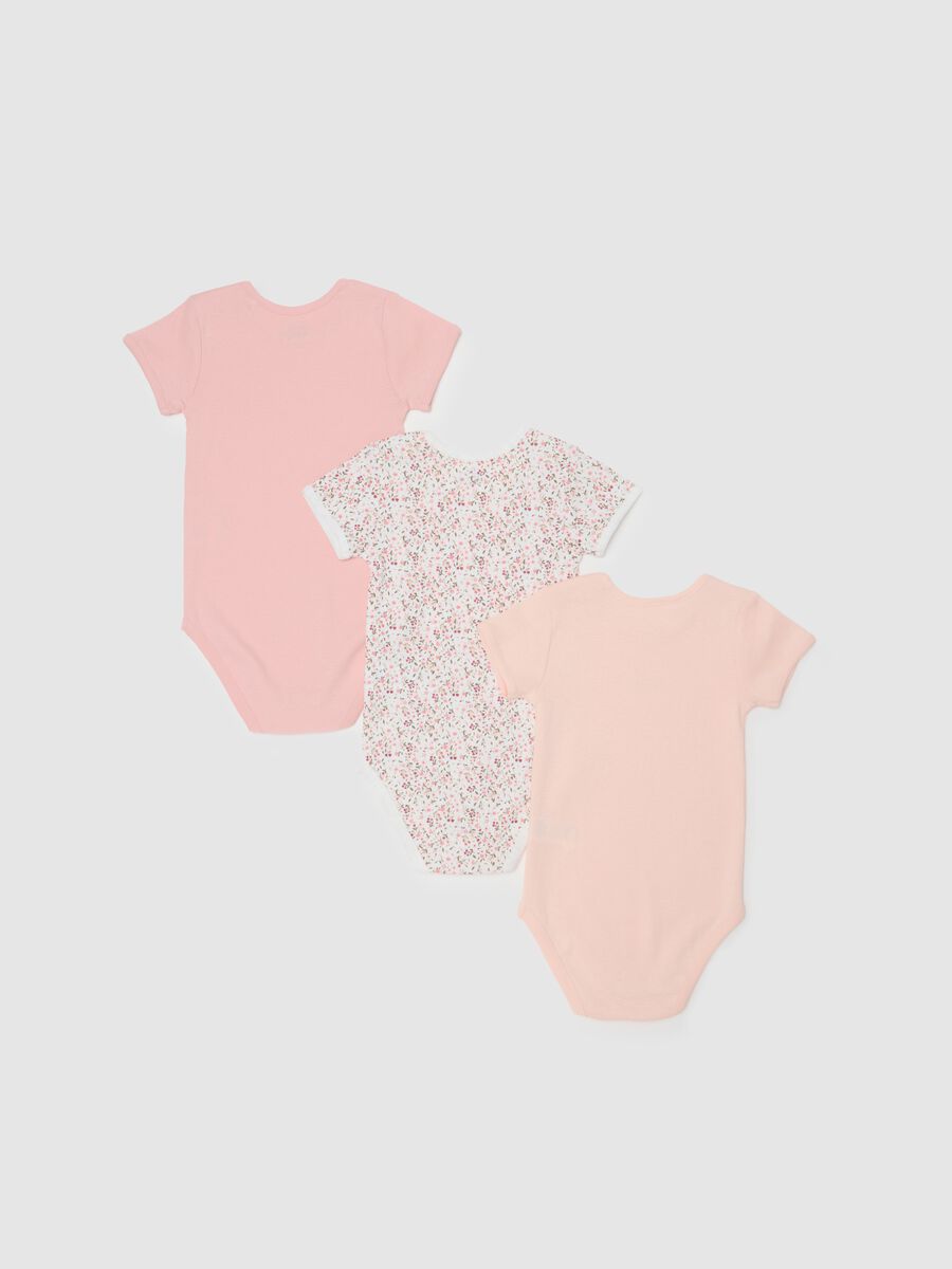 Set of three multicolour pure cotton girl bodysuits_1