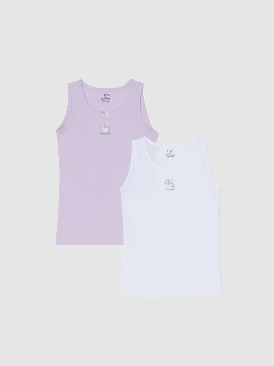 Girl's pure cotton multicolour regular fit vest twin pack_0