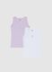 Girl's pure cotton multicolour regular fit vest twin pack_0