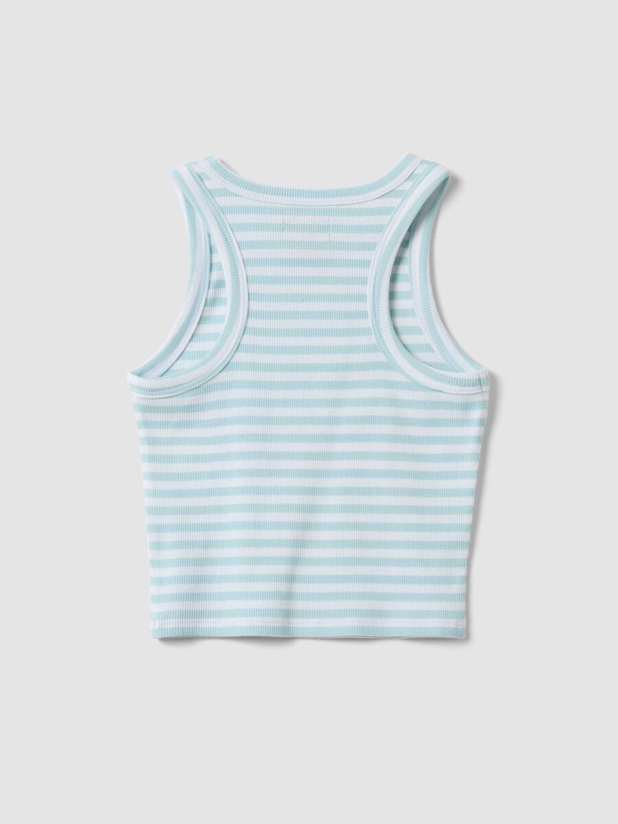 Canotta fitted in cotone elasticizzato a righe multicolor da ragazza_4