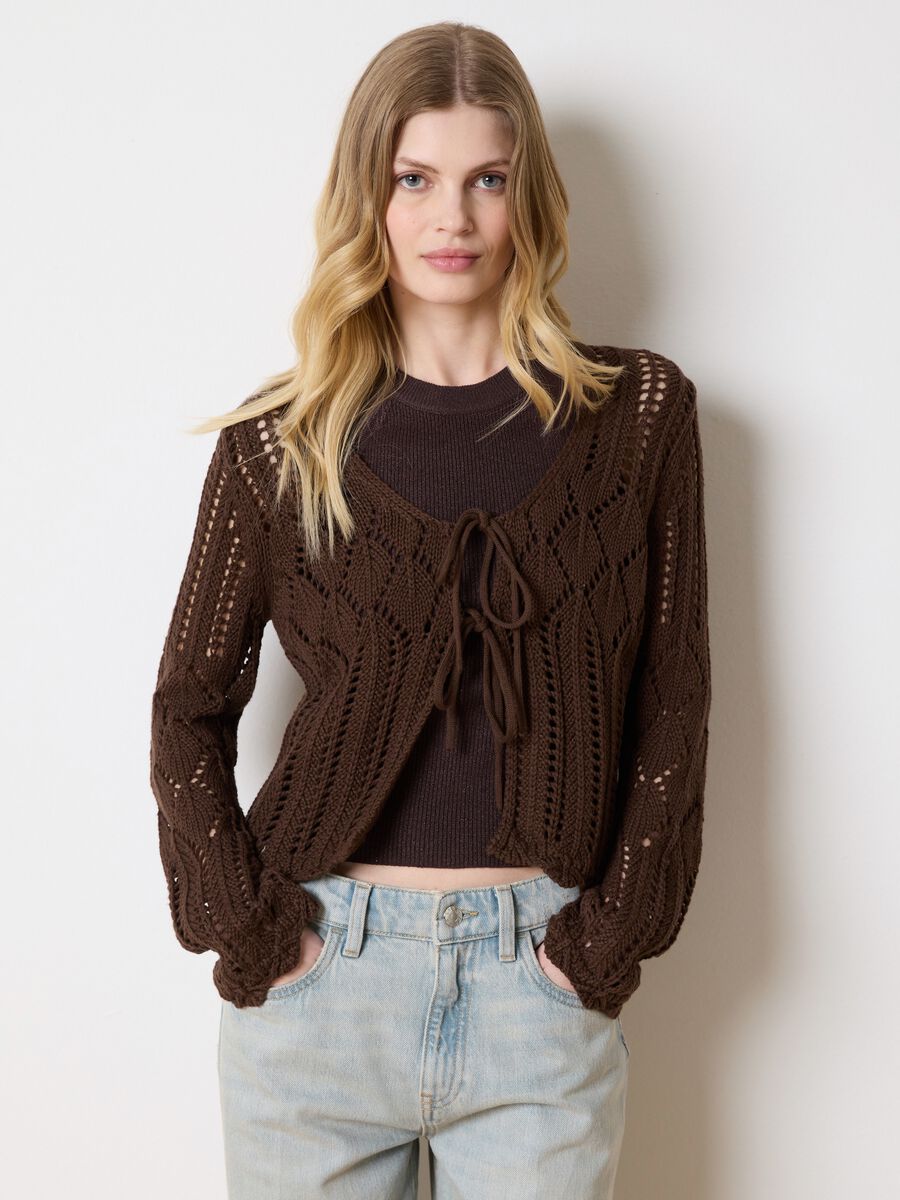 Crochet cardigan with laces_1