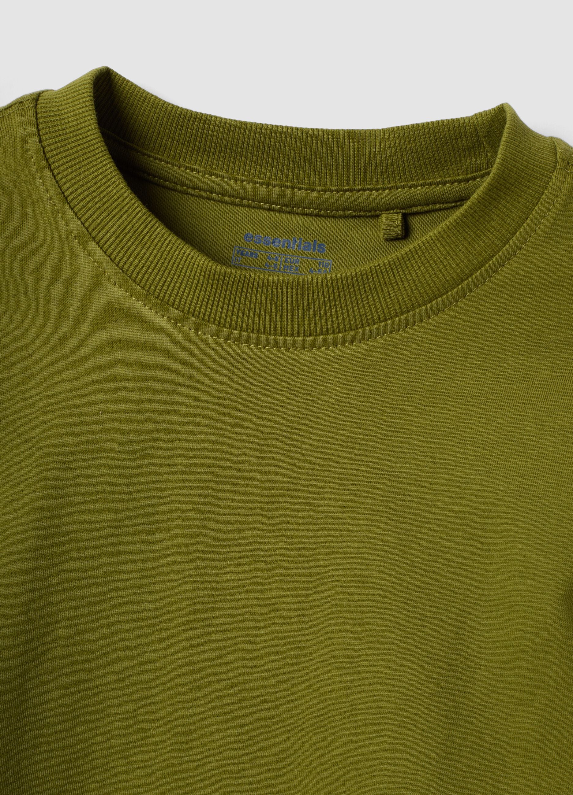Green long-sleeve organic cotton T-shirt