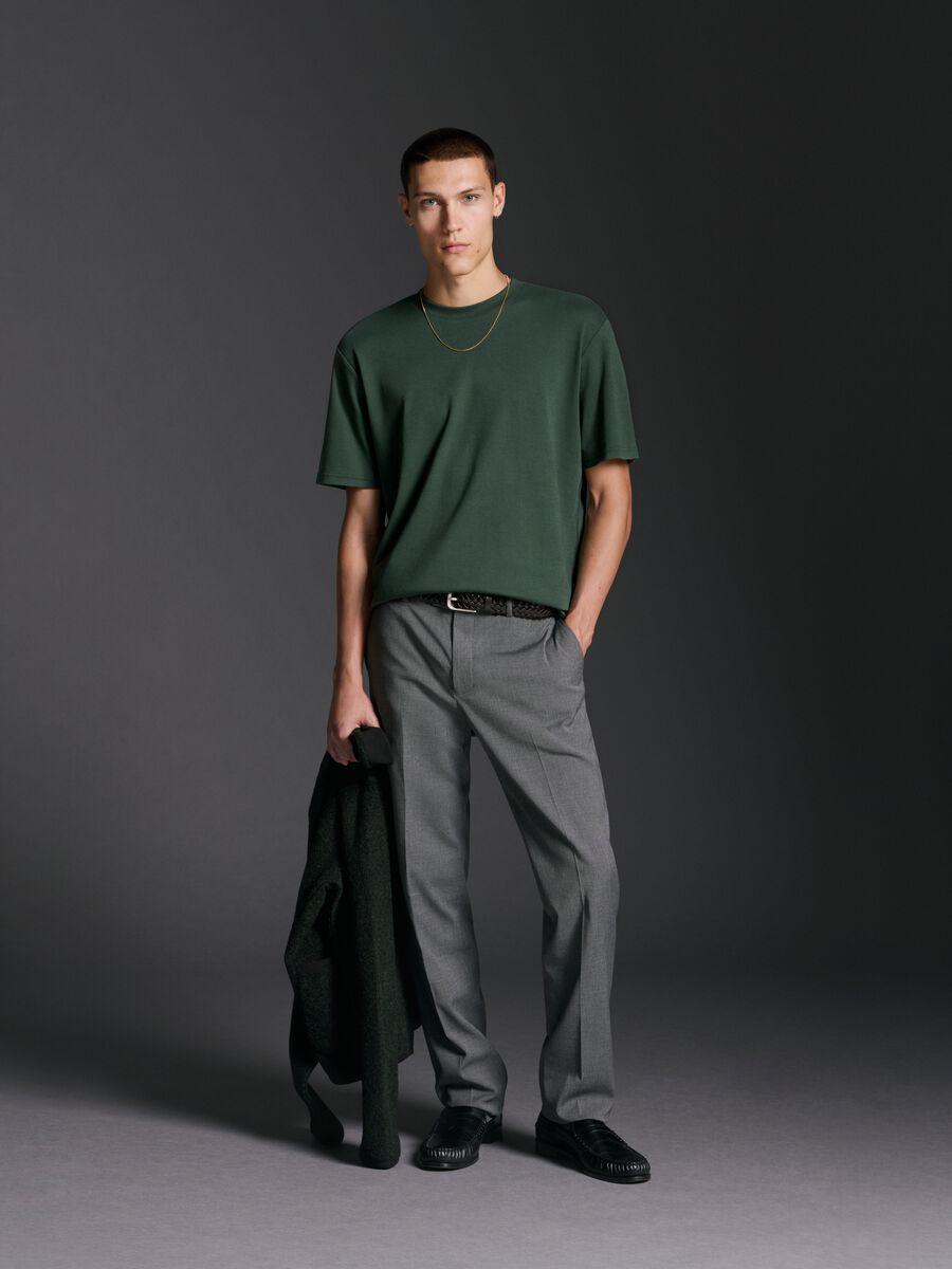 Green Pure Cotton T-shirt - Relaxed Fit_0
