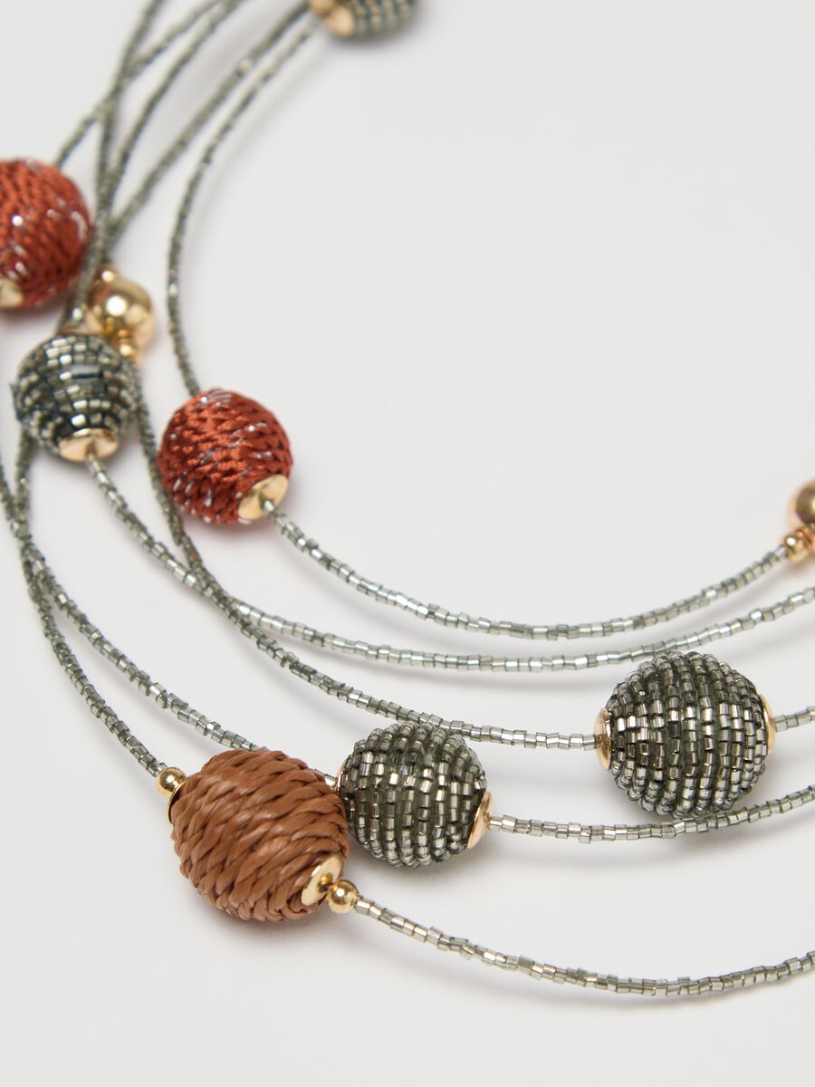 Multi-strand necklace with coloured spheres_1