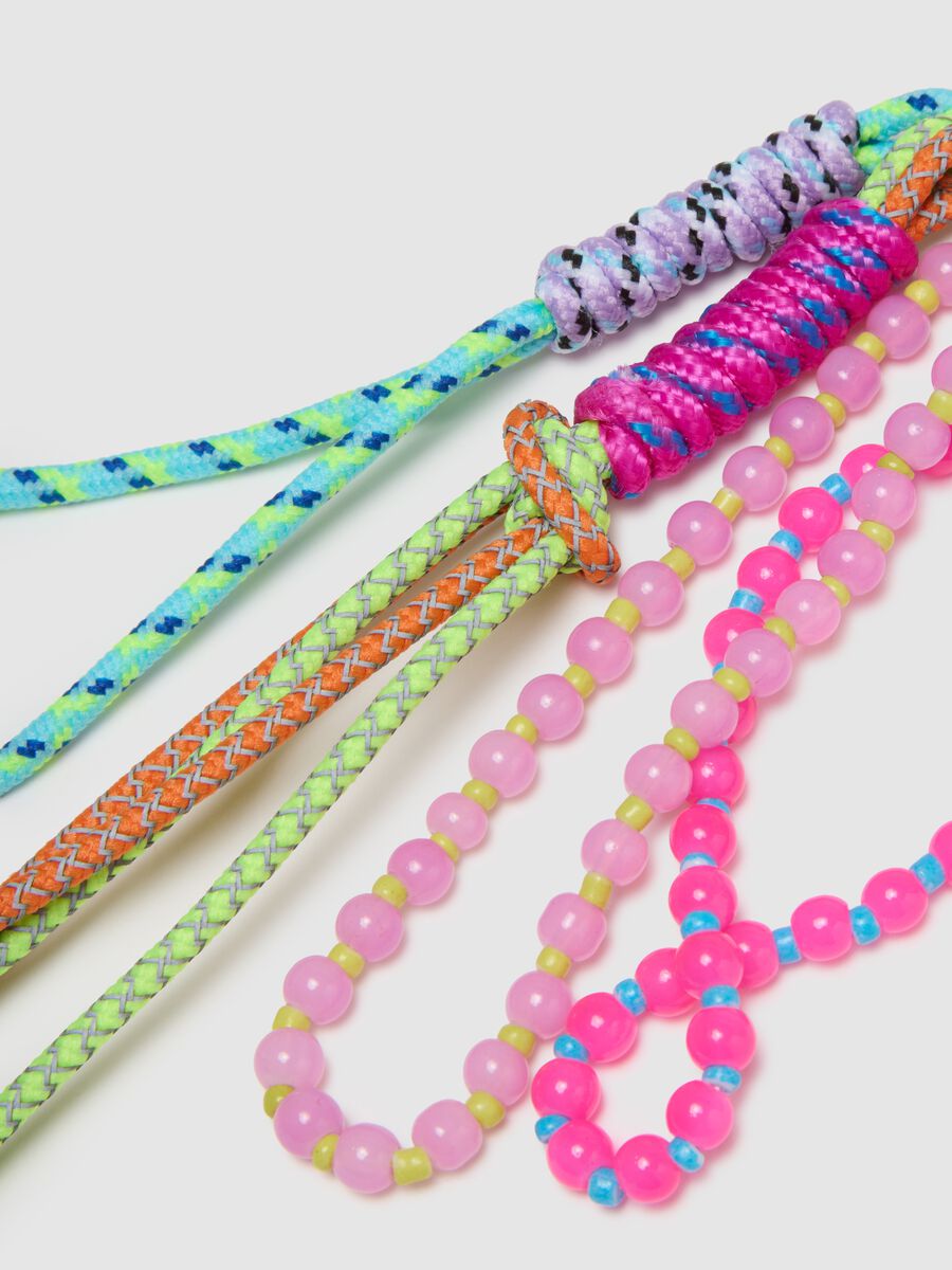 Multicolour mixed keychain with beads and cords_2