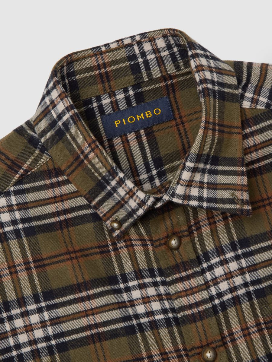 Long sleeve multicolour shirt in pure cotton regular fit with checks_6