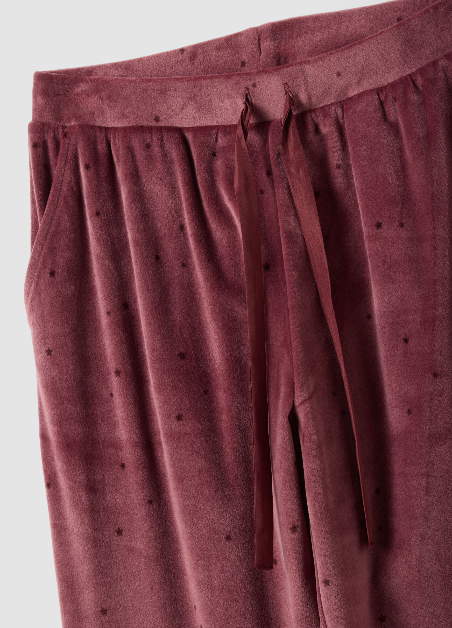 Pink star-print stretch pyjama trousers