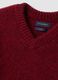 Red oversized V-neck jumper in stretchy mohair and merino wool_1