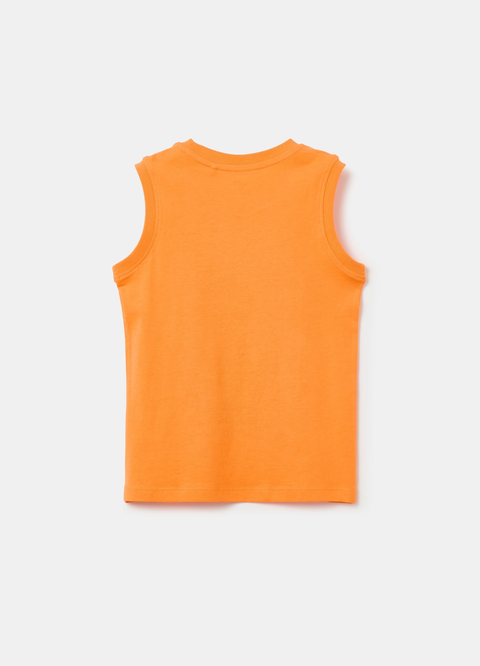 Cotton racerback vest with print