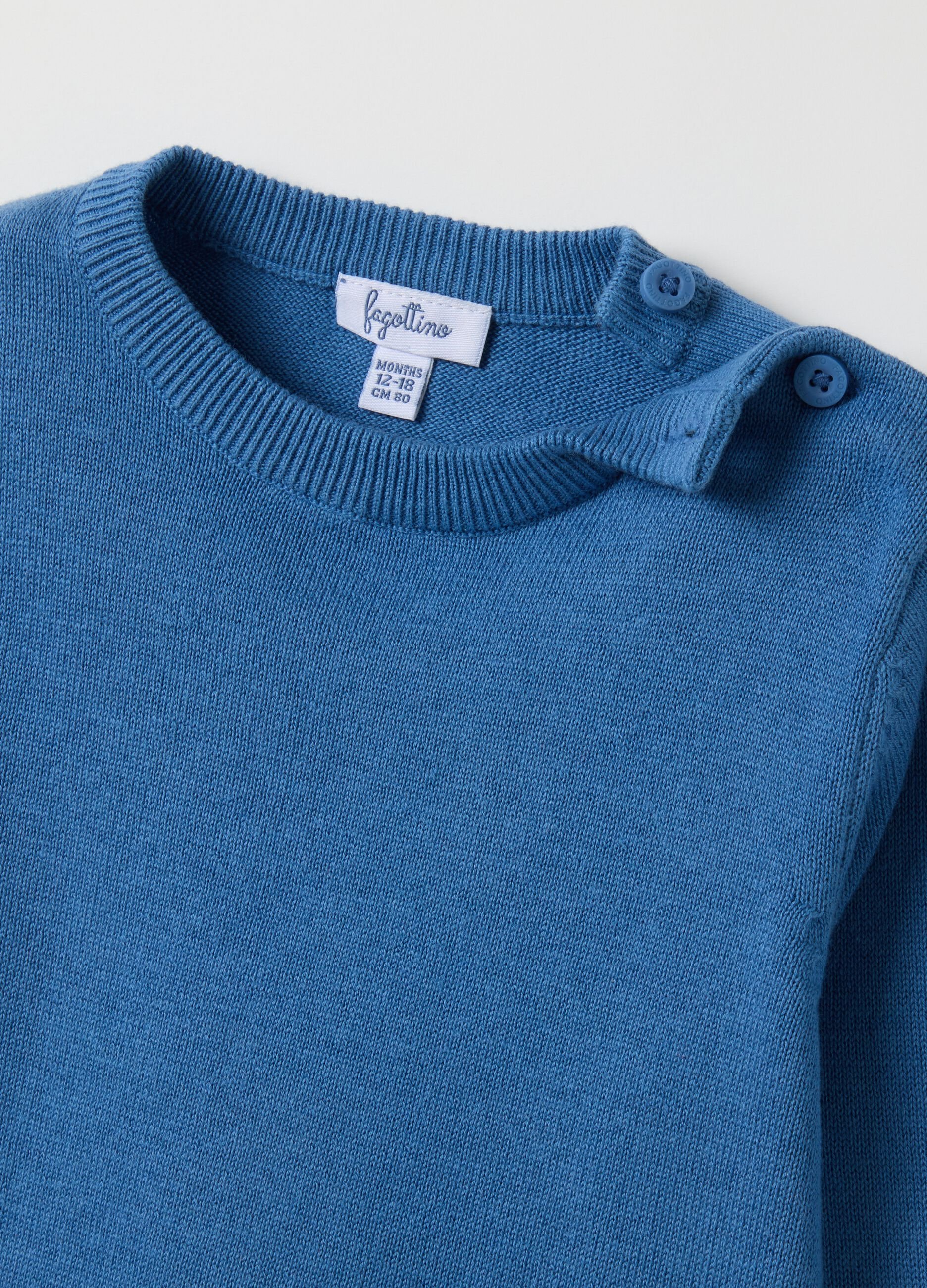 Blue pure cotton children's jumper