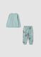 Grey organic cotton babygrow pyjamas with cute animals_1