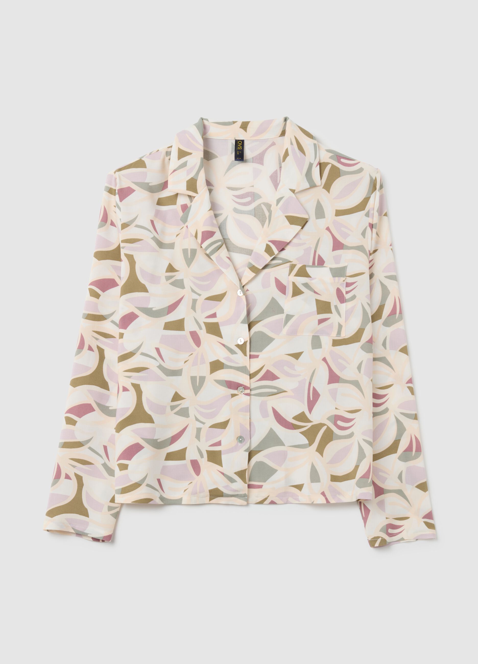 Multicolour viscose shirt with regular fit