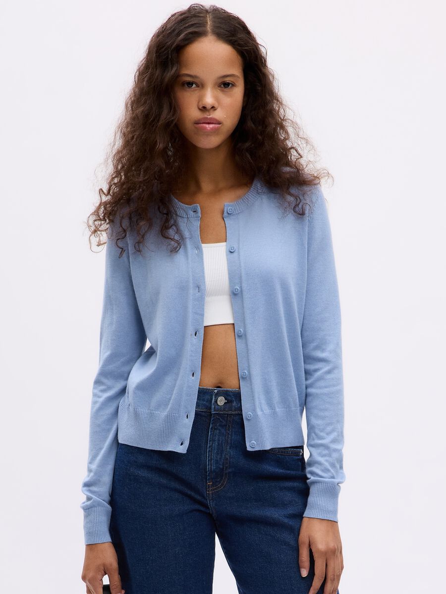 Cardigan with round neckline_0