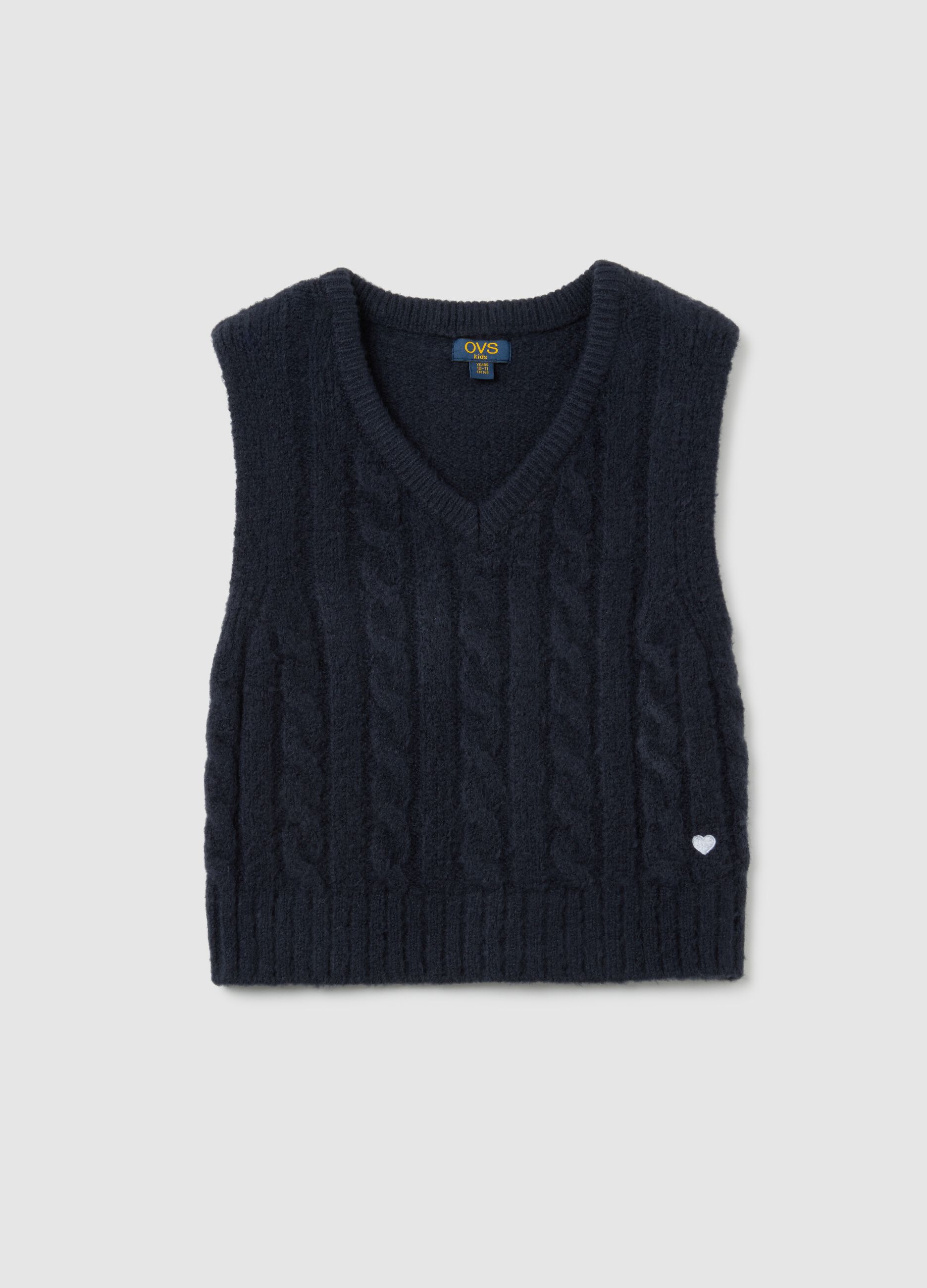 Girls' blue mix regular fit gilet