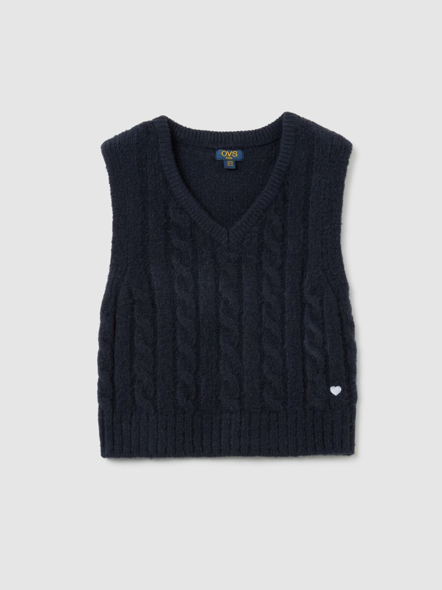 Girls' blue mix regular fit gilet_0