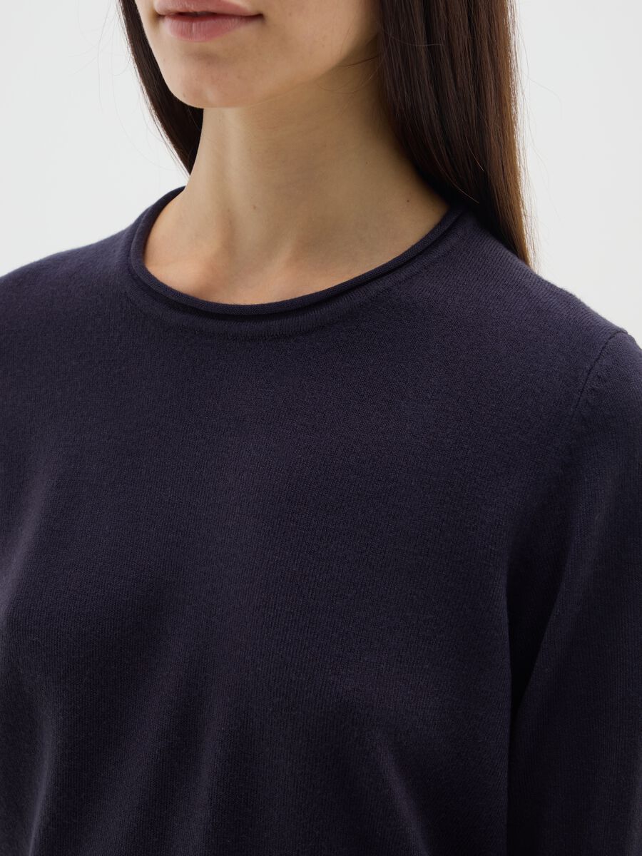 Black Crew Neck Jumper in Pure Acrylic_3