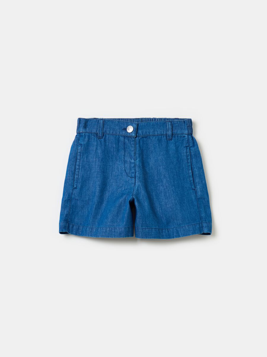 Shorts in denim con tasche_0