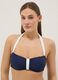 Blue and white bandeau bikini top in stretch fabric_0