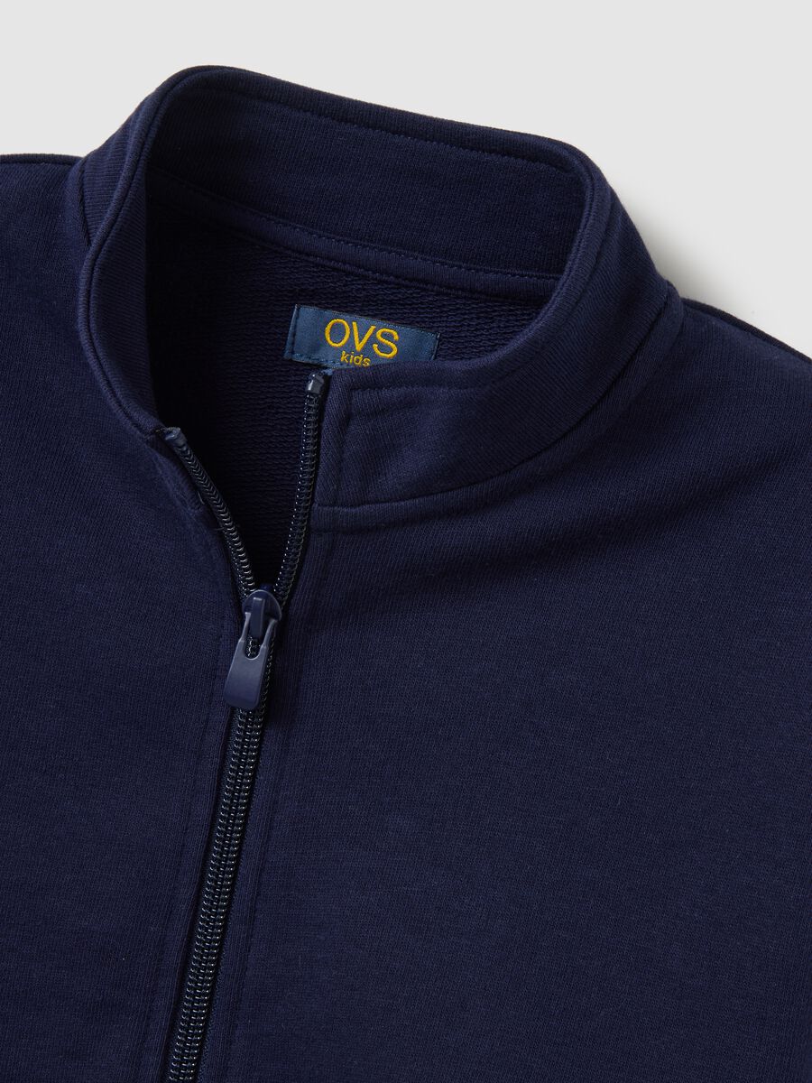 Felpa da bambina in puro cotone blu oversize_3