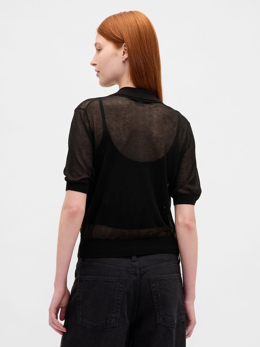 Polo nera in misto acrilico_1