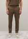 Brown stretch cotton regular fit trousers_1