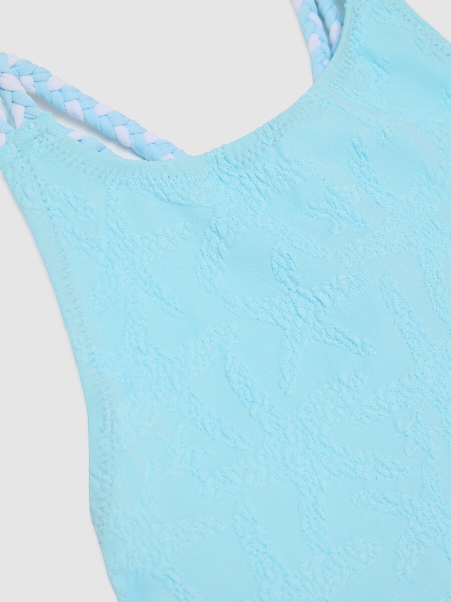 Girls' blue stretch-blend swimsuit_2