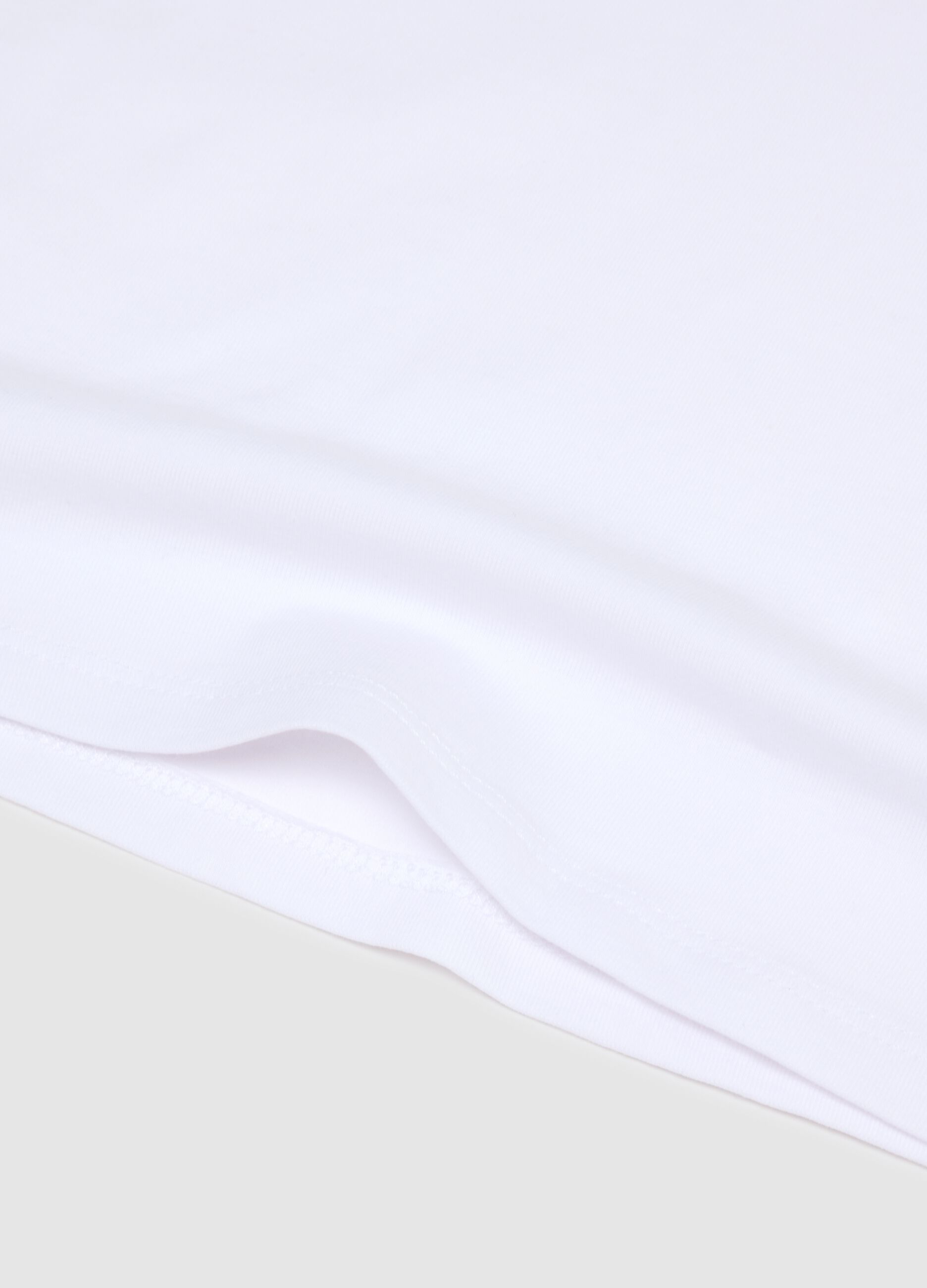 Two-pack of girls' regular fit white stretch cotton vests