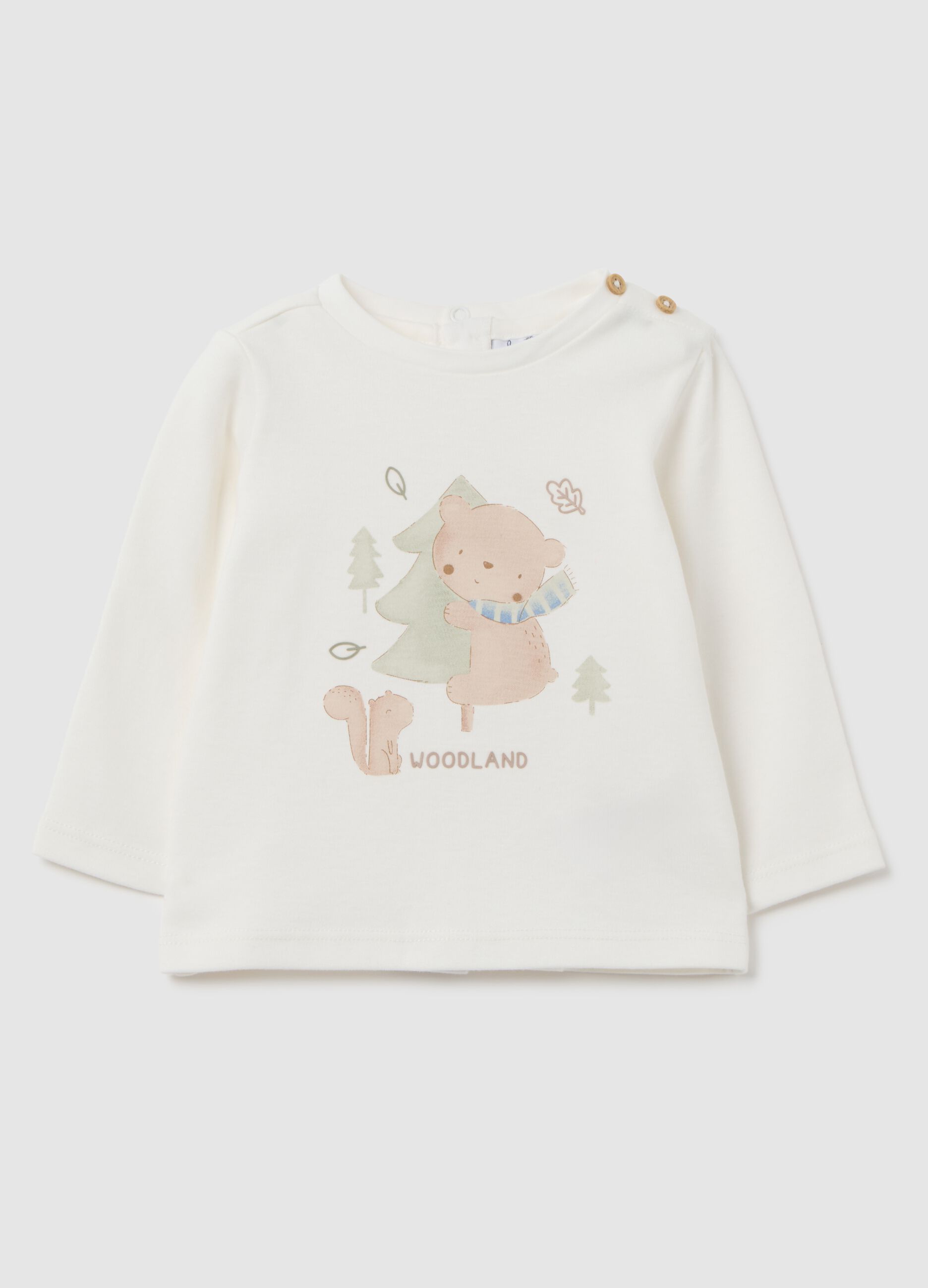 White newborn cotton T-shirt regular fit