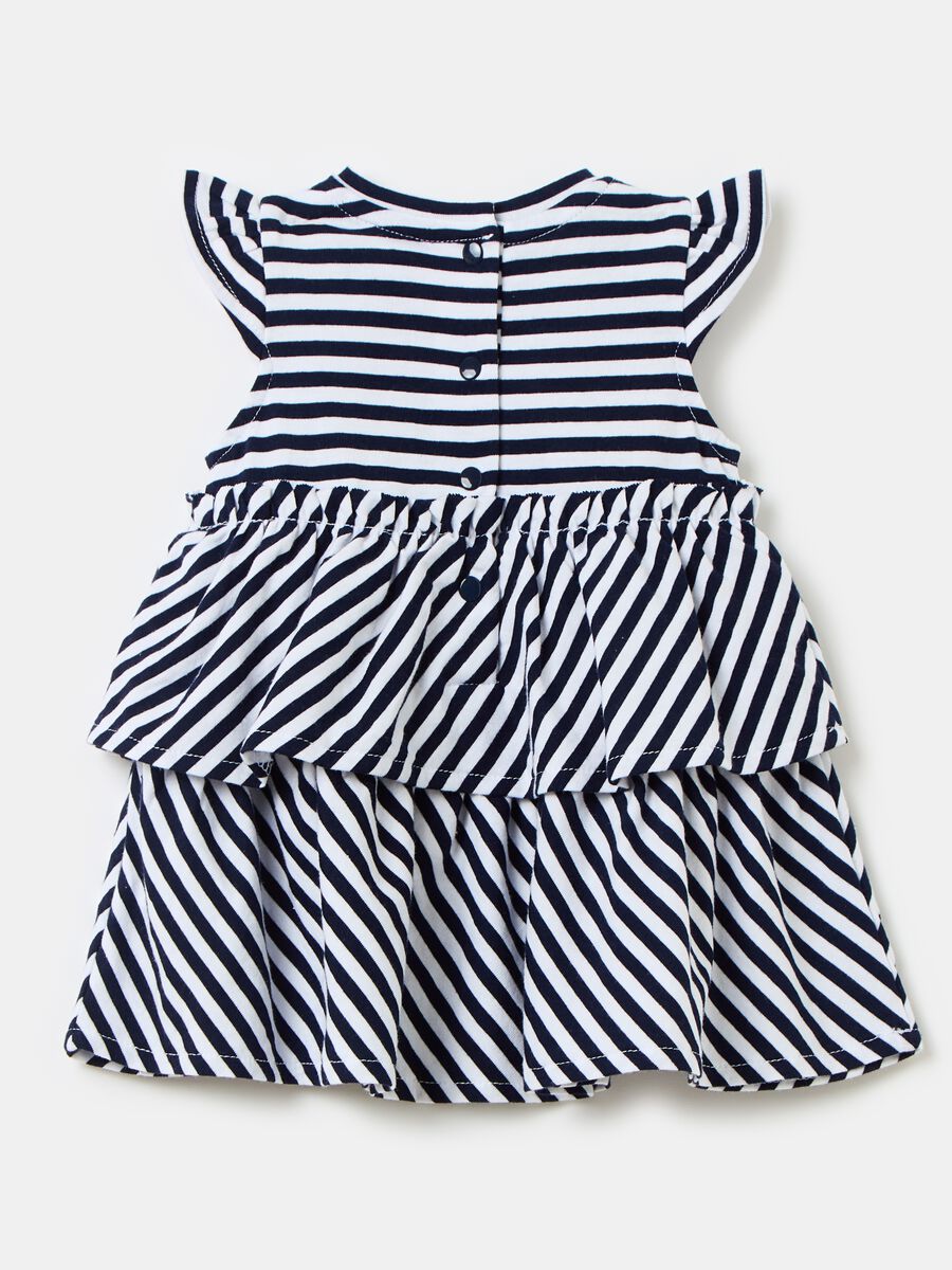 Organic cotton dress with striped pattern_1