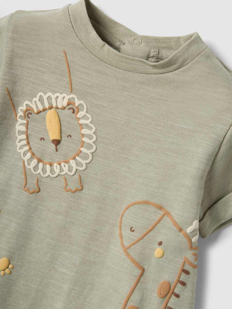 Pagliaccetto verde in puro cotone con stampa animaletti_3