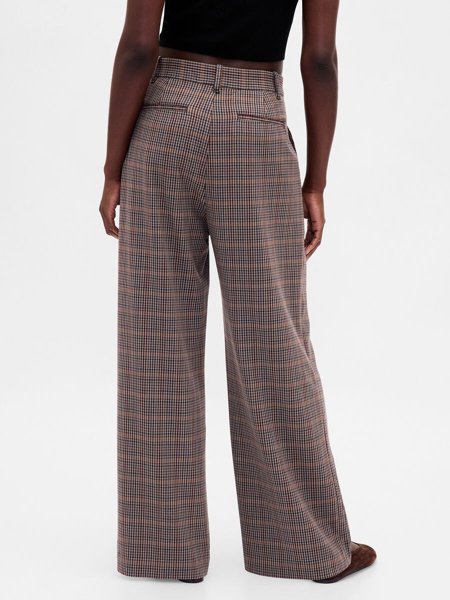 Brown stretch fabric trousers_2