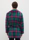 Multicolour checked coral fleece dressing gown with belt_2