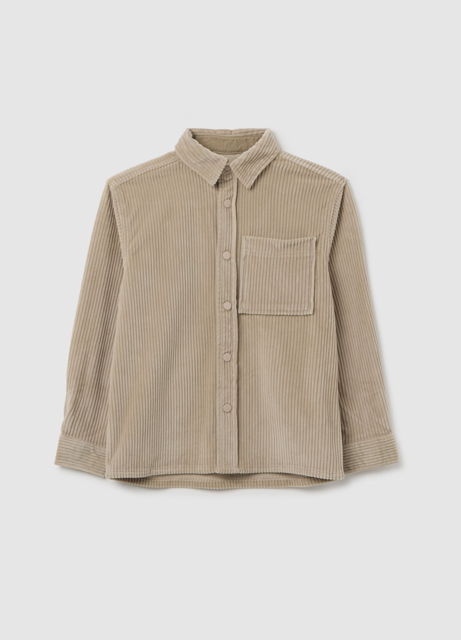 Boy's Beige Corduroy Shirt