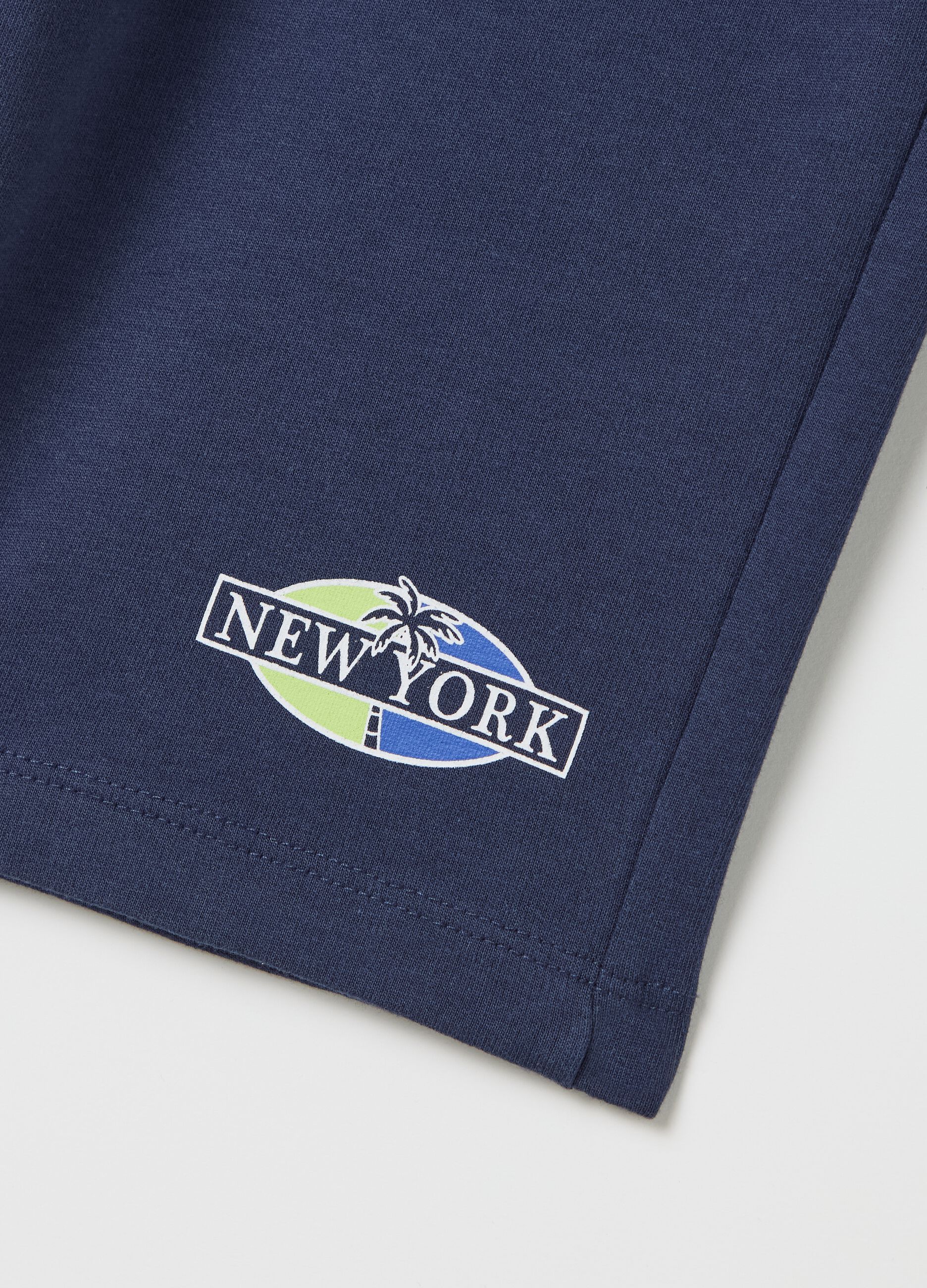 Blue shorts in pure cotton for boys